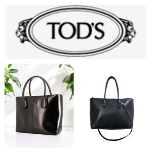 TOD'S Iconic Lady Di bag D-Bag tote shoulder dark brown leather classy